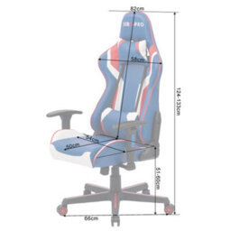 Rg-Pro Gaming Office Chair With High Back, Padded Support & Adjustable Height - Blue - thumbnail 3