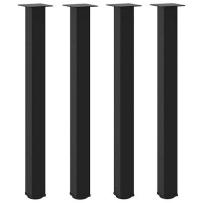 Berkfield Modern Bar Table Legs 4 Pcs Black 100-102 Cm Steel