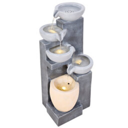 Living And Home 5-Tier Outdoor Solar-Powered Water Fountain With Led Lighting, Outdoor Decor For Garden Or Patio, 75.5Cm(H) - thumbnail 3