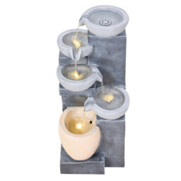 Living And Home 5-Tier Outdoor Solar-Powered Water Fountain With Led Lighting, Outdoor Decor For Garden Or Patio, 75.5Cm(H) - thumbnail 2