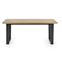 Oakham Premium Hilton 90Cm Oak Veneer Herringbone Dining Table - thumbnail 5