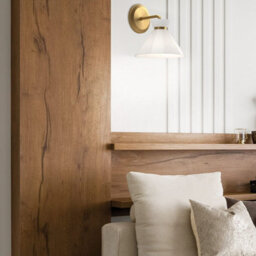 Luminosa Lighting Elstead Alora Mood Halston Dome Wall Lamp Contemporary Brushed Gold 1X E14 - thumbnail 2