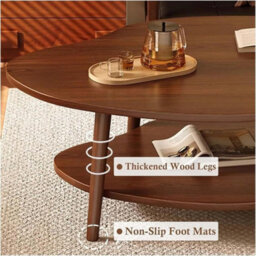 Brown 2 Layer Coffee Table Cloud Tea Table Modern Living Room Desk - thumbnail 2