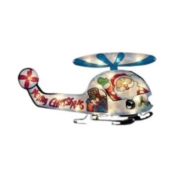 HSD Santa In Helicoptor - Silhouette Lights For Christmas Decoration