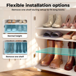 Levede Shoe Cabinet 4-Tier Door Entryway Storage Rack Organizer Cupboard - thumbnail 6