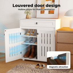Levede Shoe Cabinet 4-Tier Door Entryway Storage Rack Organizer Cupboard - thumbnail 8
