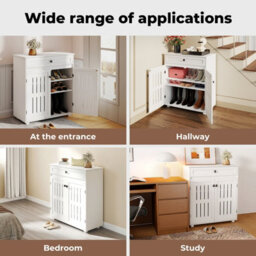 Levede Shoe Cabinet 4-Tier Door Entryway Storage Rack Organizer Cupboard - thumbnail 9