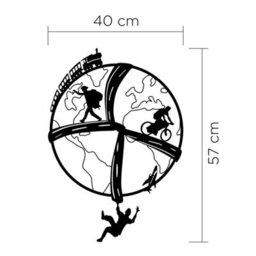 Decortie Modern Metal Wall Art Free Soul Theme Home Ornament Decorative Minimalist Design Hanging Wall Sculpture, Black - thumbnail 4