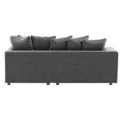 Furnishings For Less UK Brooklyn Plush Velvet 3 To 4 Seater L Shaped Corner Sofa Foam Grey Right Hand Facing - thumbnail 4