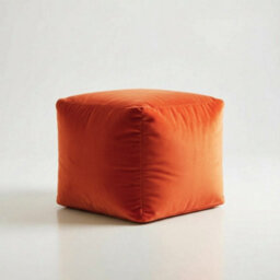 Kosi Atelier Kosiatelier Bean Bag Velvet Footstool Ottomona Cube Pouf Chair Pouffe, Polystyrene Beads Filled - Pumpkin, 45Cm X 45Cm X 45Cm - thumbnail 4