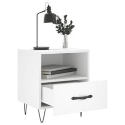 Berkfield Bedside Cabinets 2 Pcs White 40X35X47.5 Cm Engineered Wood - thumbnail 3