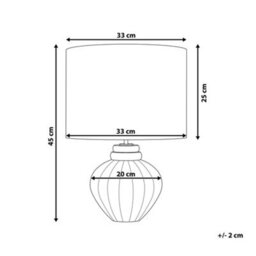 Wyld And Coco Lumina Bedside Lamp - Off-White Ceramic Base With Polycotton Drum Shade, 33Cm X 45Cm - thumbnail 3