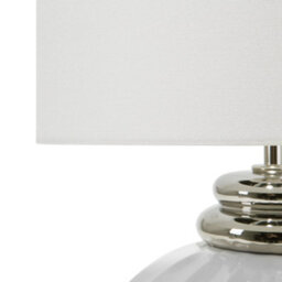 Wyld And Coco Lumina Bedside Lamp - Off-White Ceramic Base With Polycotton Drum Shade, 33Cm X 45Cm - thumbnail 7