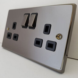 5 Pack - Black Nickel 2 Gang 2 Way Led 100W Trailing Edge Dimmer Light Switch - Se Home - thumbnail 3