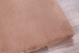 Faux Fur Beige Plain Shaggy Polyester Easy To Clean Rug For Living Room And Bedroom-60Cm X 110Cm - thumbnail 4