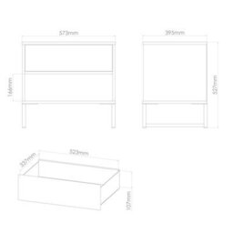 Tamworth Double 1 Drawer Bedside Cabinet In Marble (Ready Assembled) - thumbnail 3