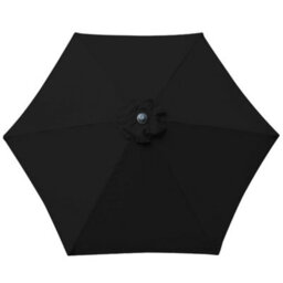 Rinse Bathrooms Outdoor Patio Garden Parasol 2.5M Sun Shade Umbrella Canopy W/crank Tilt Uv Protection Black - thumbnail 4