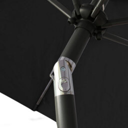 Rinse Bathrooms Outdoor Patio Garden Parasol 2.5M Sun Shade Umbrella Canopy W/crank Tilt Uv Protection Black - thumbnail 6