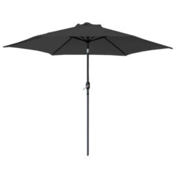 Rinse Bathrooms Outdoor Patio Garden Parasol 2.5M Sun Shade Umbrella Canopy W/crank Tilt Uv Protection Black - thumbnail 2