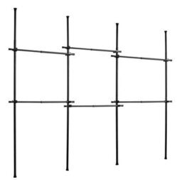 House Of Home Triple Telescopic Clothes Rail Floor To Ceiling Adjustable Wardrobe Rack Black - thumbnail 6