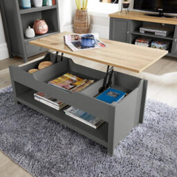 Home Source Avon Hidden Storage Lift Up Coffee Table Graphite - thumbnail 1
