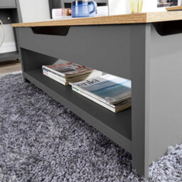 Home Source Avon Hidden Storage Lift Up Coffee Table Graphite - thumbnail 3