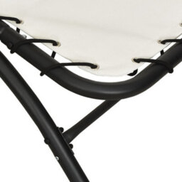 Berkfield Sun Lounger With Canopy Cream 167X80X195 Cm Fabric And Steel - thumbnail 5