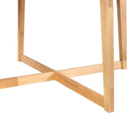 Wyld And Coco Novahome 140Cm Round Dining Table Light Oak Veneer With Rubberwood Legs - Retro Inspired. - thumbnail 6