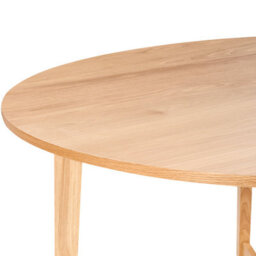 Wyld And Coco Novahome 140Cm Round Dining Table Light Oak Veneer With Rubberwood Legs - Retro Inspired. - thumbnail 5