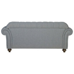 Xample Bordeaux Button Back Grey Fabric 3-Seater Sofa - Tufted Scroll Arms, Foam Cushions, Solid Wood Legs, Accent Pillows Included - thumbnail 5