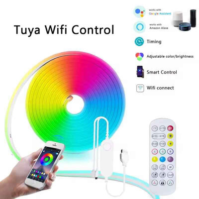 5M Rgb Neon Led Strip Lights 5V 84Leds Silicone Wifi Alexa Music Sync For Tv - image 1
