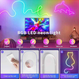 5M Rgb Neon Led Strip Lights 5V 84Leds Silicone Wifi Alexa Music Sync For Tv - thumbnail 5