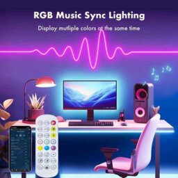 5M Rgb Neon Led Strip Lights 5V 84Leds Silicone Wifi Alexa Music Sync For Tv - thumbnail 3