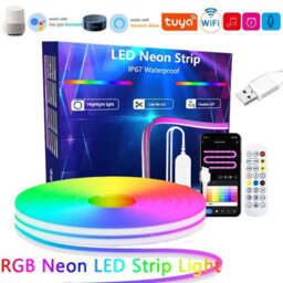 5M Rgb Neon Led Strip Lights 5V 84Leds Silicone Wifi Alexa Music Sync For Tv - thumbnail 2