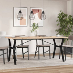 Walplus Dining Table Y-Frame 180X90X75.5 Cm Solid Wood Pine And Steel - thumbnail 3