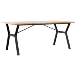 Walplus Dining Table Y-Frame 180X90X75.5 Cm Solid Wood Pine And Steel - thumbnail 6