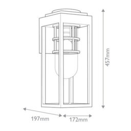 Luminosa Lighting Elstead Kichler Hone Medium Outdoor Wall Lantern Classic Textured Black Ip44 1X E27 - thumbnail 3