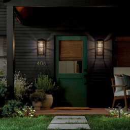 Luminosa Lighting Elstead Kichler Hone Medium Outdoor Wall Lantern Classic Textured Black Ip44 1X E27 - thumbnail 4