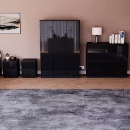 Lassic Vida Designs Glinton 4 Piece Black Fsc Bedroom Set - (8 Drawer Chest, 3 Door Wardrobe, 2 Drawer Bedside Chest X2) - thumbnail 2