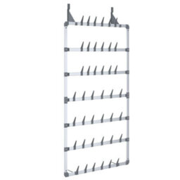Vidaxl Hanging Shoe Rack Silver 66X13X139 Cm