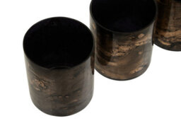 Orsina Gaia Set Of 3 Black And Gold Tealight Holders - thumbnail 4