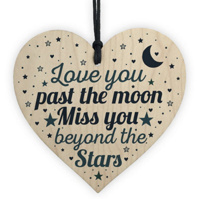 Red Ocean Heart Plaque Memorial Gift For Mum Dad Nan Grandad Grave Plaque Sign Ornament Gift - image 1