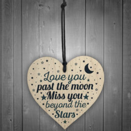Red Ocean Heart Plaque Memorial Gift For Mum Dad Nan Grandad Grave Plaque Sign Ornament Gift - thumbnail 2