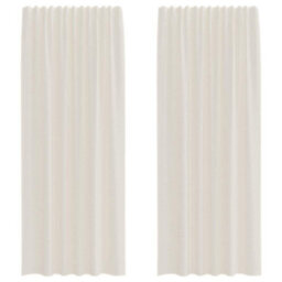 Berkfield Voile Curtains With Rod Pockets 2 Pcs Cream - thumbnail 2