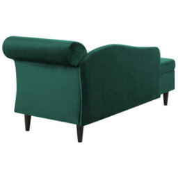 Beliani Right-Hand Chaise Longue Luiro Velvet Dark Green With Storage - thumbnail 7