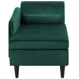 Beliani Right-Hand Chaise Longue Luiro Velvet Dark Green With Storage - thumbnail 6