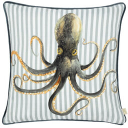 Evans Lichfield Salcombe Pufferfish Piped Polyester Filled Cushion - thumbnail 1