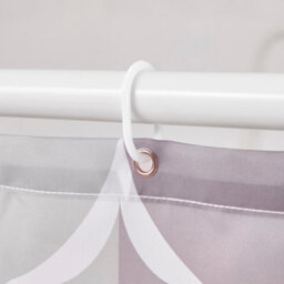Neel Blue Lattice Grey Polyester Shower Curtain, Water-Resistant Bathroom With 12 Hooks - 180X200Cm - thumbnail 2