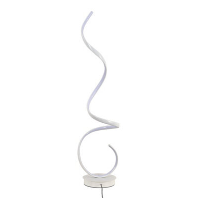 Darphe 131Cm White Spiral Led Floor Lamp With White Light, Living Room And Bedroom With Foot Switch - image 1