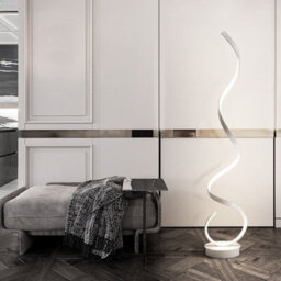 Darphe 131Cm White Spiral Led Floor Lamp With White Light, Living Room And Bedroom With Foot Switch - thumbnail 8